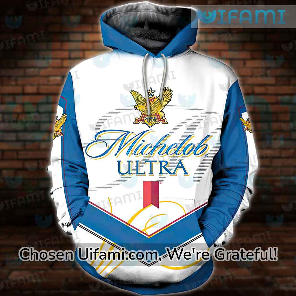 NEW Michelob Ultra Performance Hoodie Men's XL Blue with Red Stripe