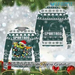 Michigan State Christmas Sweater Playful Baby Yoda Michigan State Spartans Gift