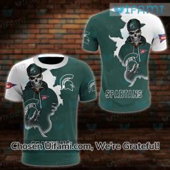 Michigan State Clothing 3D Lighthearted Skeleton Michigan State Gift Ideas