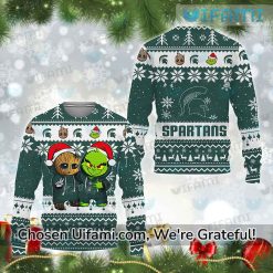Michigan State Ugly Christmas Sweater Baby Groot Grinch Michigan State Spartans Gift