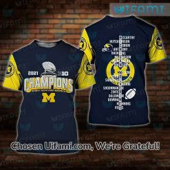 Michigan Tee Shirt 3D Exquisite 2021 Big Ten Champions Michigan Football Gift