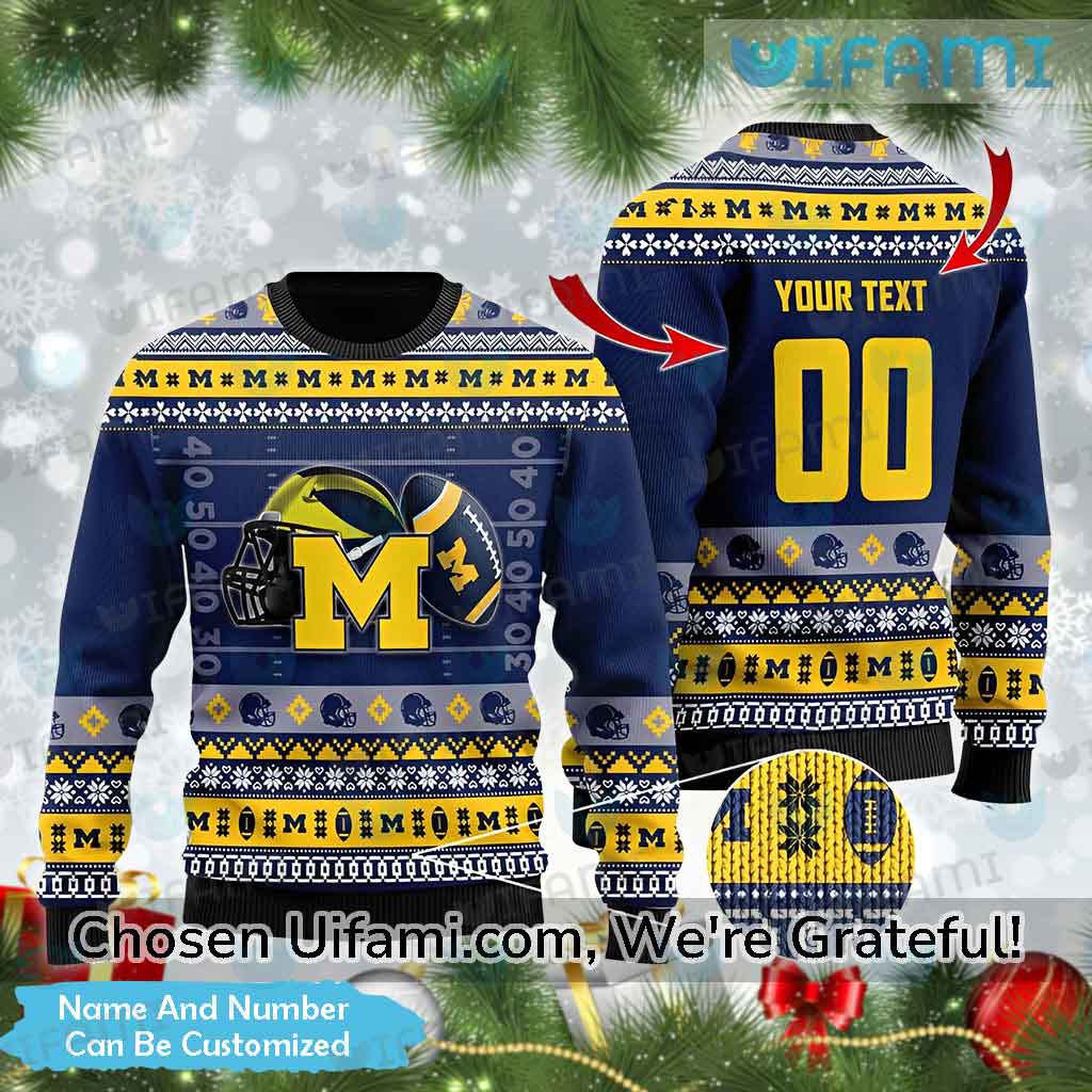 Michigan Ugly Christmas Sweater Custom Selected Michigan Wolverines Gift