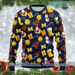 Michigan Ugly Sweater Creative Santa Claus Michigan Wolverines Gift Best selling