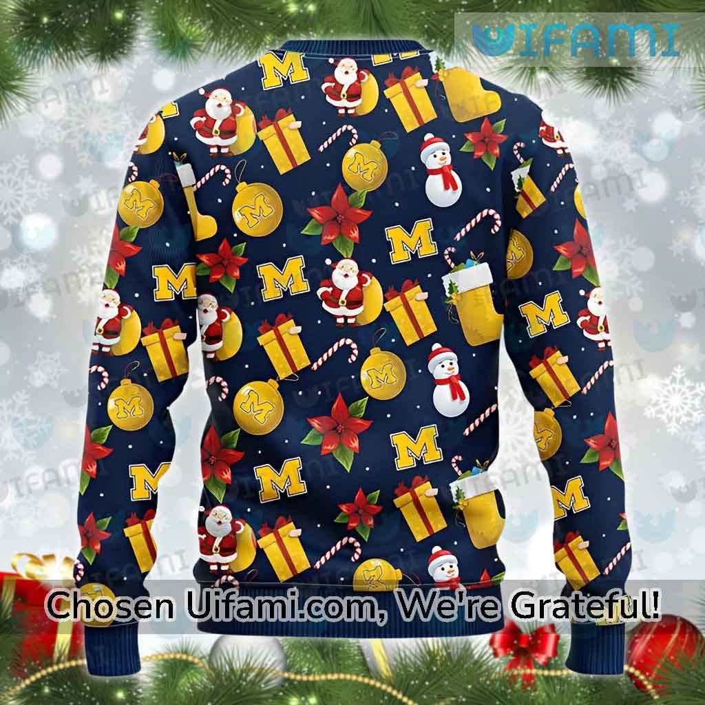 Michigan Ugly Sweater Creative Santa Claus Michigan Wolverines Gift