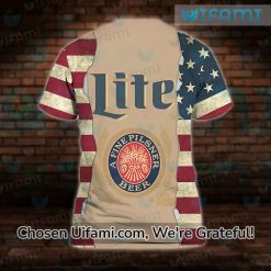 Miller Beer Shirt 3D Perfect USA Flag Miller Lite Gift Ideas Latest Model