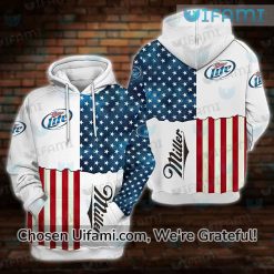 Miller Lite Hoodie 3D Gorgeous USA Flag Gift