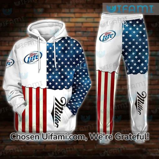 Miller Lite Hoodie 3D Gorgeous USA Flag Gift