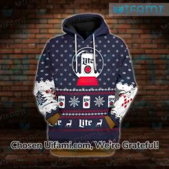 Miller Lite Hoodie With Beer Pouch 3D Exclusive Christmas Gift