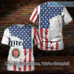Miller Lite Shirt 3D Novelty USA Flag Miller Lite Gift Ideas
