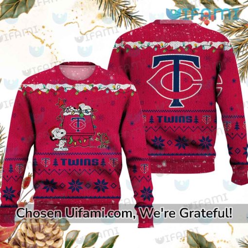 Minnesota Twins Christmas Sweater Terrific Snoopy MN Twins Gift