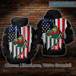 Minnesota Wild Hoodie Mens 3D Awe-inspiring USA Flag Gift
