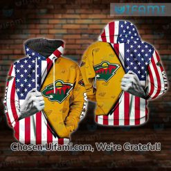 Minnesota Wild Lace Up Hoodie 3D Cheerful USA Flag Gift