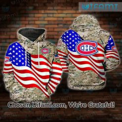 Montreal Canadiens Hoodie 3D Spectacular Camo USA Flag Gift