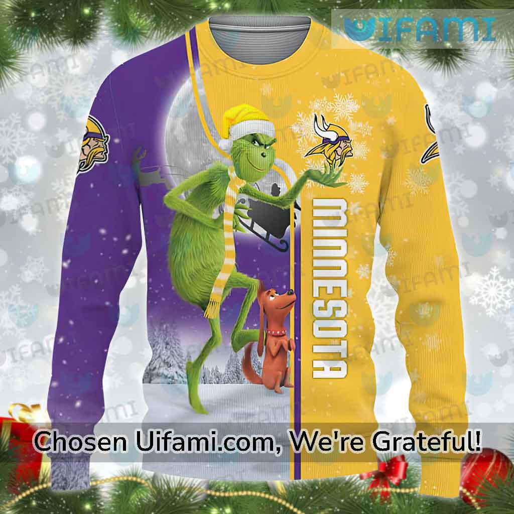 NFL Minnesota Vikings x Christmas Grinch Face Funny For Men And Women 2023  Gift Ugly Sweater - Binteez