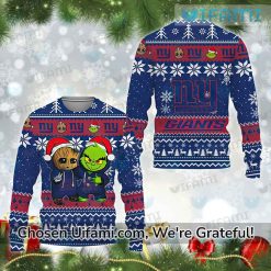 NY Giants Ugly Christmas Sweater Baby Groot Grinch New York Giants Gift