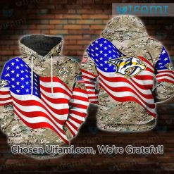 Nashville Predators Jersey Hoodie 3D Unexpected USA Flag Camo Gift
