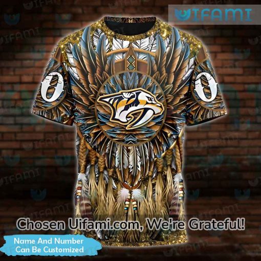 Nashville Predators Tee Shirts 3D Personalized Native American Gift