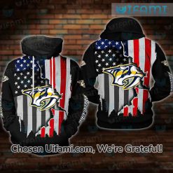 Nashville Predators Zip Up Hoodie 3D Cool USA Flag Gift