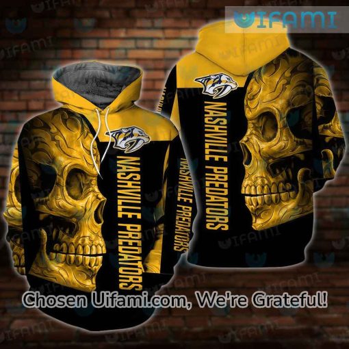 Nashville Preds Hoodie 3D Useful Skull Gift