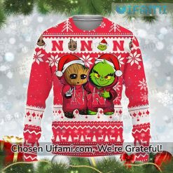 Nebraska Cornhuskers Ugly Christmas Sweater Baby Groot Grinch Huskers Gift