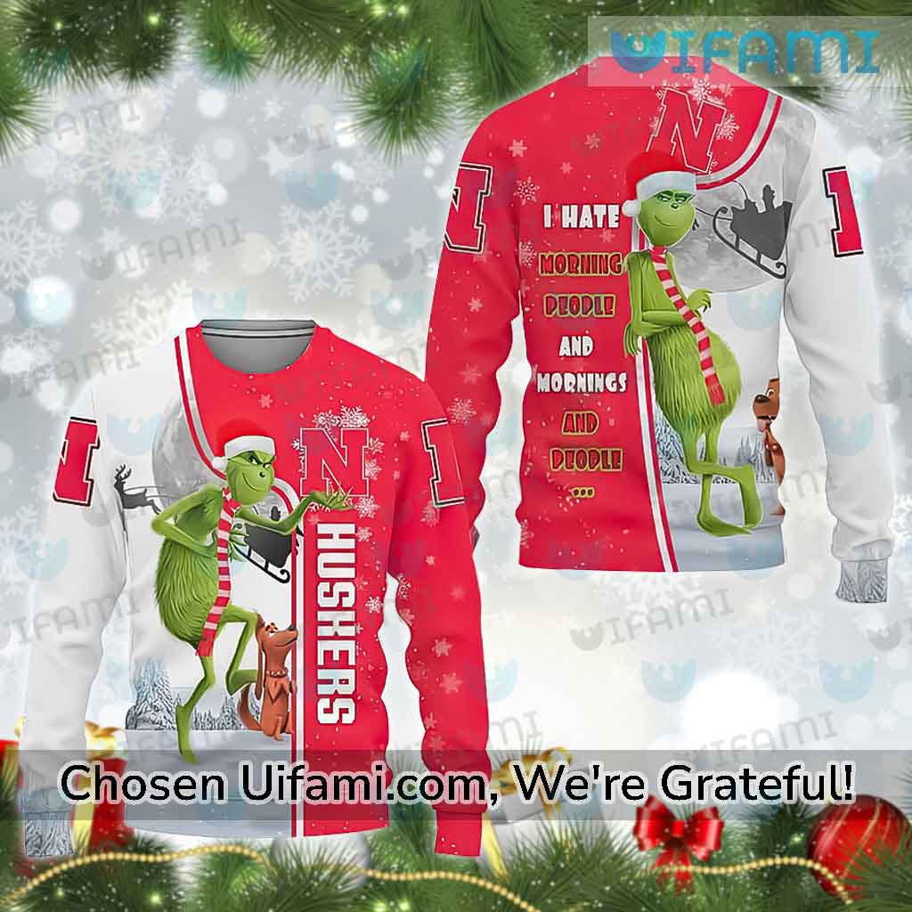Nebraska Ugly Christmas Sweater Unique Grinch Max Nebraska Cornhuskers Gift