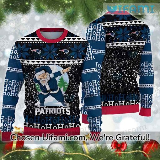 New England Patriots Christmas Sweater Santa Claus Patriots Gift For Dad