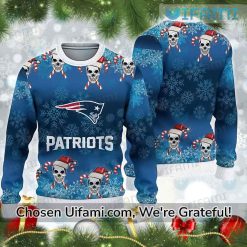 New England Patriots Ugly Sweater Cheerful Skull Patriots Christmas Gift