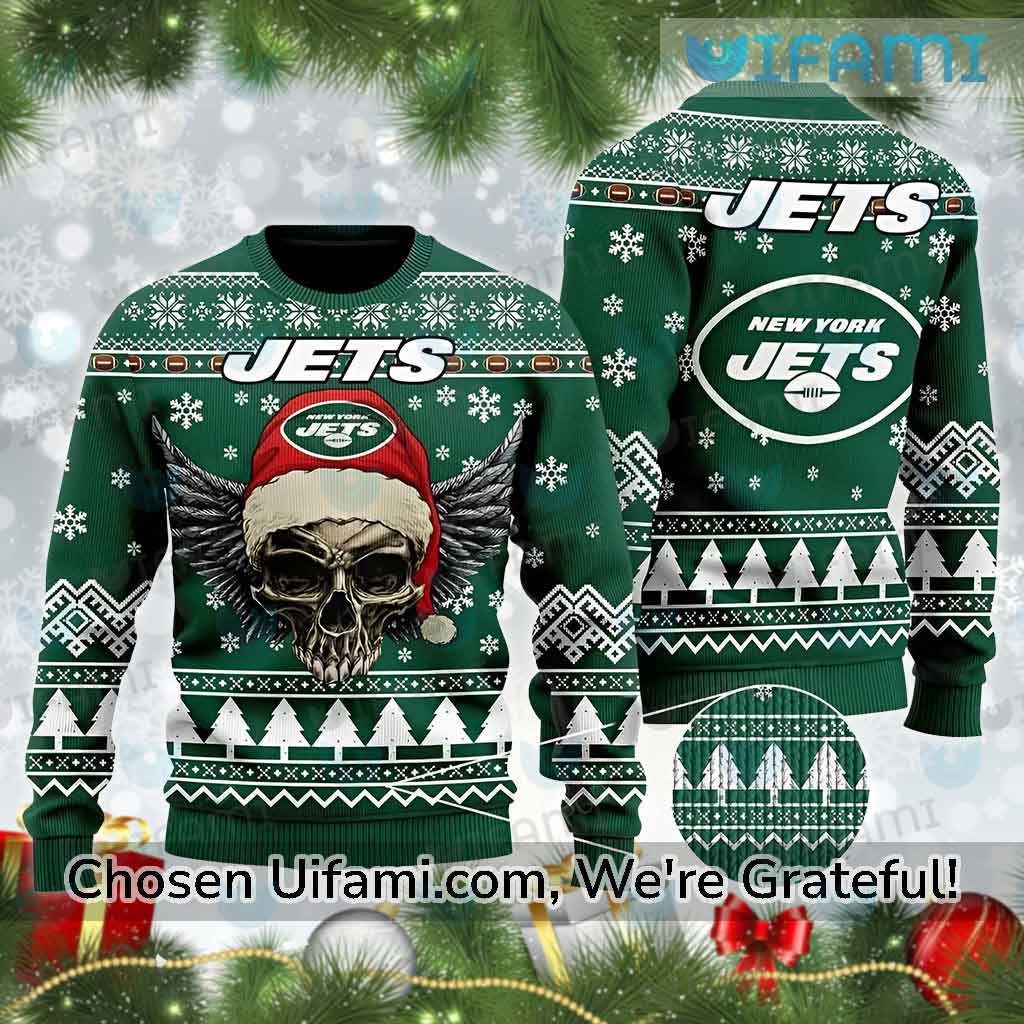 New York Jets Sweater Awe-inspiring Skull Gifts For Jets Fans