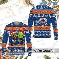 New York Mets Ugly Christmas Sweater Rare Baby Groot Grinch Mets Gifts For Dad