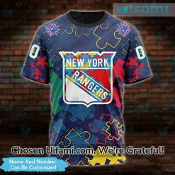 New York Rangers T-Shirts Women 3D Customized Autism Gift