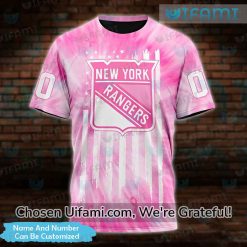 New York Rangers Tshirts 3D Customized Breast Cancer USA Flag Gift