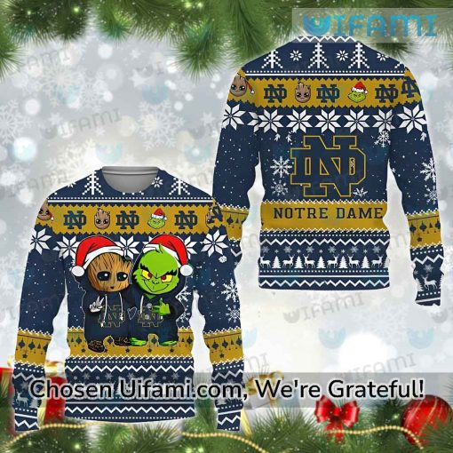 Notre Dame Sweater Baby Groot Grinch Funny Notre Dame Gifts