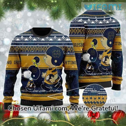 Notre Dame Ugly Christmas Sweater Surprise Peanuts Notre Dame Football Gifts