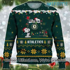 Oakland AS Christmas Sweater Beautiful Snoopy Oakland Athletics Gift Exclusive