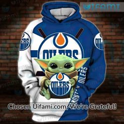 Oilers Reverse Retro Hoodie 3D Magnificent Baby Yoda Gift