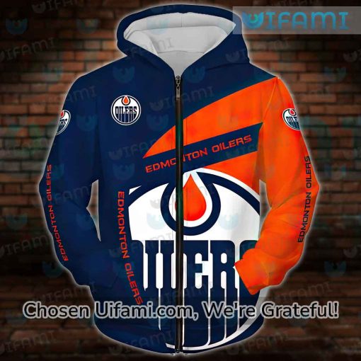 Oilers Zip Up Hoodie 3D Novelty Print Gift