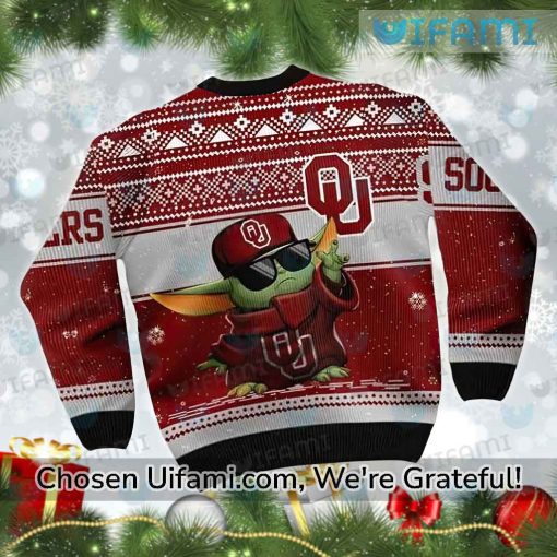 Oklahoma Sooners Sweater Terrific Baby Yoda OU Sooners Gifts