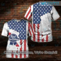 Pabst T-Shirt 3D Spirited USA Flag Pabst Blue Ribbon Gift