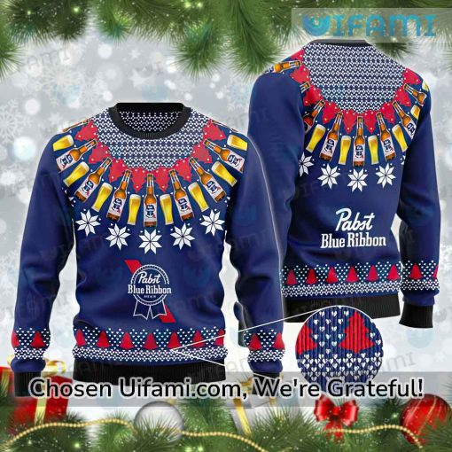 Pabst Ugly Christmas Sweater Unforgettable Pabst Blue Ribbon Gift
