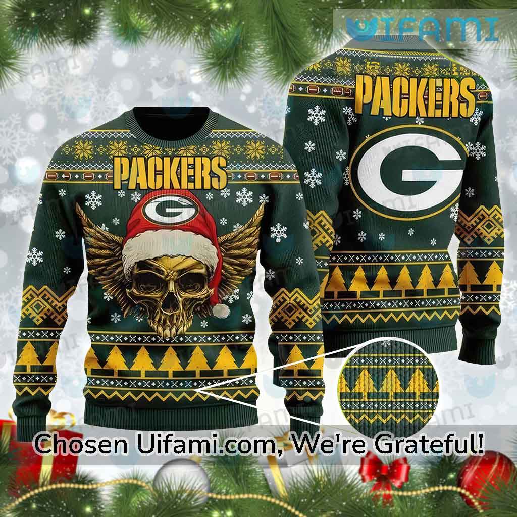 Packers Ugly Christmas Sweater Surprise Skull Green Bay Packers Gift -  Personalized Gifts: Family, Sports, Occasions, Trending