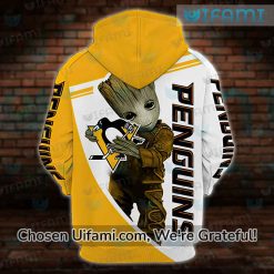 Penguins Jersey Hoodie 3D Baby Groot Pittsburgh Penguins Gift Trendy