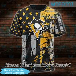 Penguins Tee 3D Customized USA Flag Pittsburgh Penguins Gift