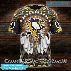 Penguins Tee Shirt 3D Custom Native American Pittsburgh Penguins Gift Best selling