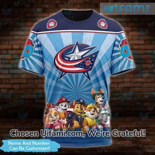 Personalized Blue Jackets T-Shirt 3D Paw Patrol Columbus Blue Jackets Gift