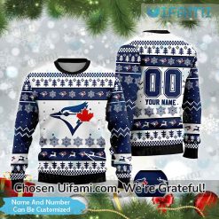 Personalized Blue Jays Ugly Christmas Sweater Toronto Blue Jays Gift