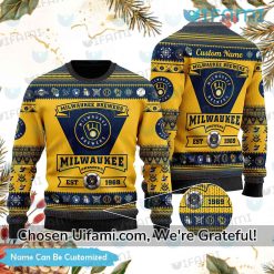 Personalized Brewers Ugly Christmas Sweater Radiant Milwaukee Brewers Gift