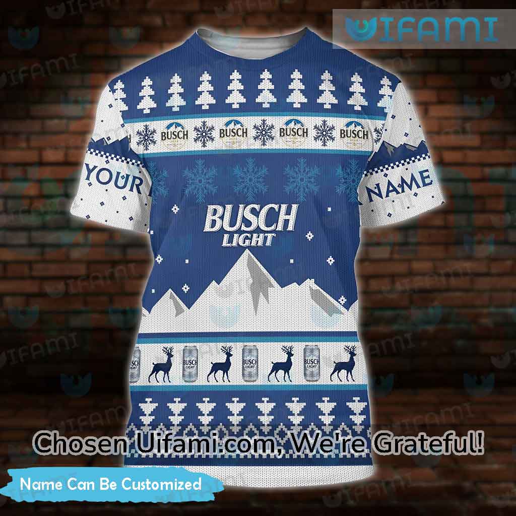 Personalized Busch Light Shirts Funny 3D Irresistible Christmas Busch Light Gift