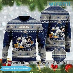 Personalized Cowboys Sweater Men Mickey Goofy Donald Cowboys Gift