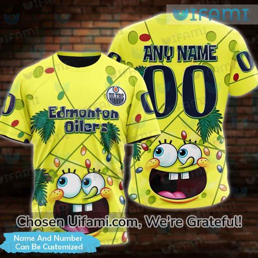 Personalized Edmonton Oilers Clothing 3D Basic SpongeBob Gifts For Oilers Fans