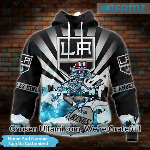 Personalized LA Kings Retro Hoodie 3D Skeleton Gift